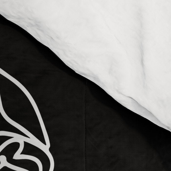 The Girl with the Flowers: Black & White Edition Comforter Gallery Image 4