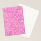 Winter Berries & Pine Branches in Pink & Gold Stationery Card Gallery Image 2