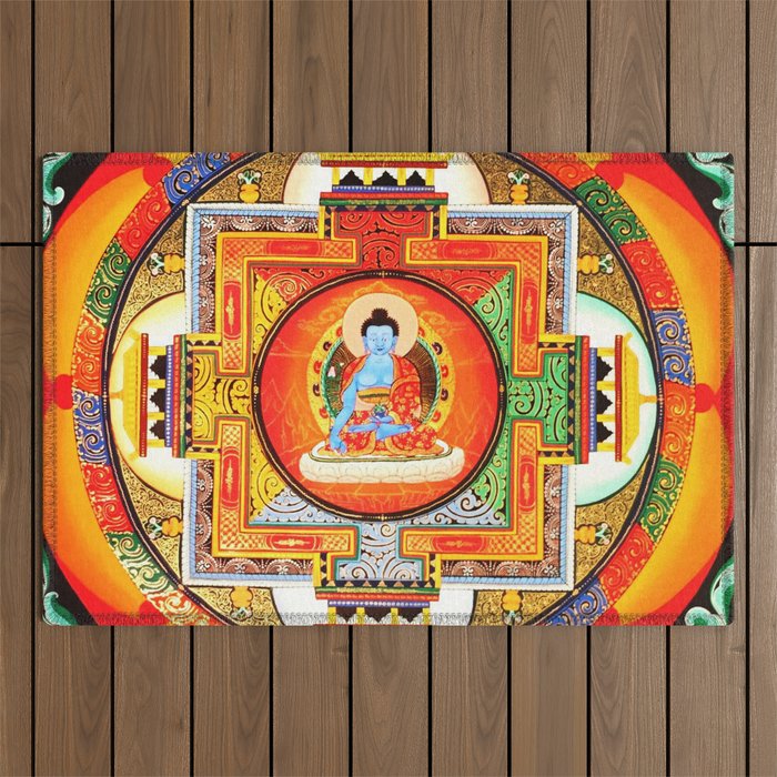 Buddhist Healing Mandala Outdoor Rug Gallery Image 1