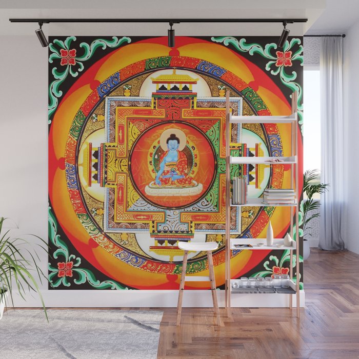 Buddhist Healing Mandala Wall Mural Gallery Image 1