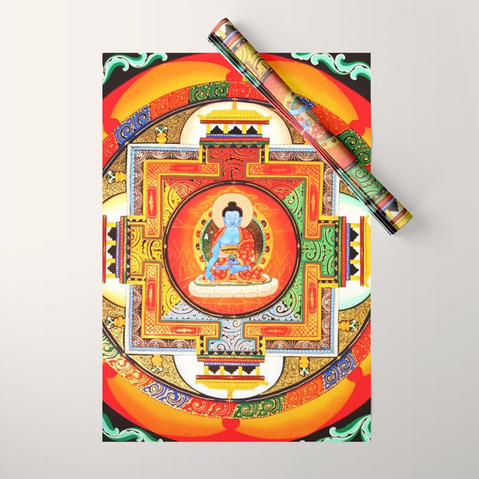 Buddhist Healing Mandala Wrapping Paper Gallery Image 1