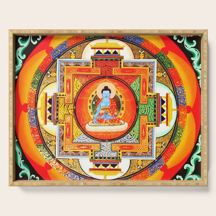 Buddhist Healing Mandala Serving Tray Gallery Image 1