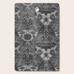 Gothic Halloween Damask - grayscale  Cutting Board Gallery Image 1