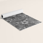 Gothic Halloween Damask - grayscale  Yoga Mat Gallery Image 2
