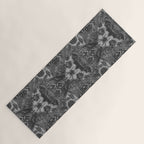 Gothic Halloween Damask - grayscale  Yoga Mat Gallery Image 1
