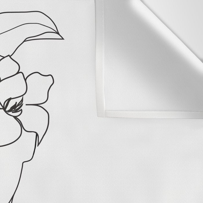 Minimal Line Art Woman with Flowers IV Wall Tapestry Gallery Image 3