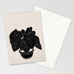 Black & White Plants / Elephant Ear Stationery Card Gallery Image 2