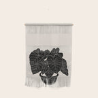 Black & White Plants / Elephant Ear Wall Hanging Gallery Image 1
