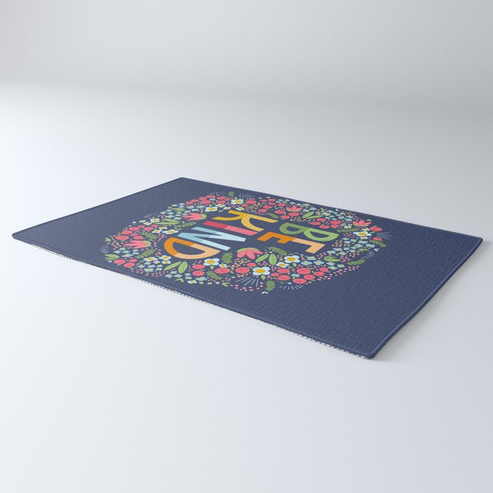 Be kind, floral Rug Gallery Image 3