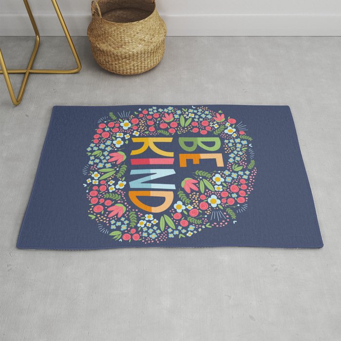 Be kind, floral Rug Gallery Image 1
