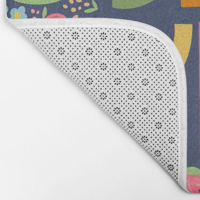 Be kind, floral Bath Mat Gallery Image 2