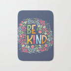 Be kind, floral Bath Mat Gallery Image 1