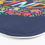 Be kind, floral Bath Mat Gallery Image 3