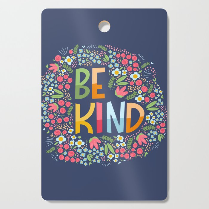Be kind, floral Cutting Board Gallery Image 1