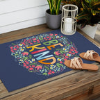 Be kind, floral Outdoor Rug Gallery Image 2