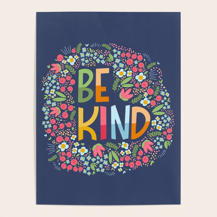 Be kind, floral Poster Gallery Image 4