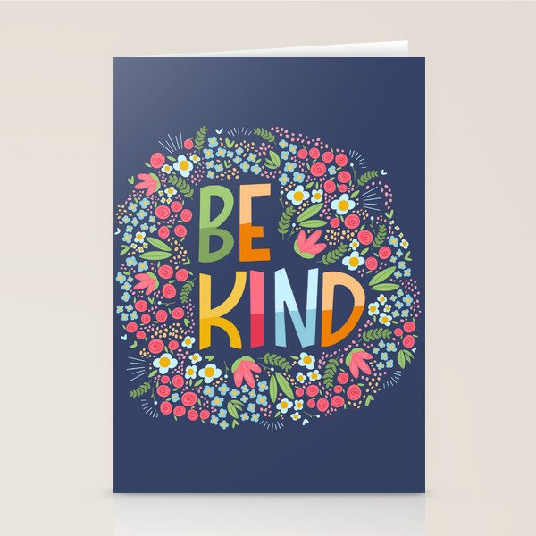 Be kind, floral Stationery Card Gallery Image 2