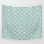 Bows & Ribbons Pattern XXVIII Pastel Mint Green Wall Tapestry Gallery Image 4
