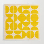 Mid Century Modern Geometric 04 Lemon Yellow Wood Wall Art Gallery Image 1