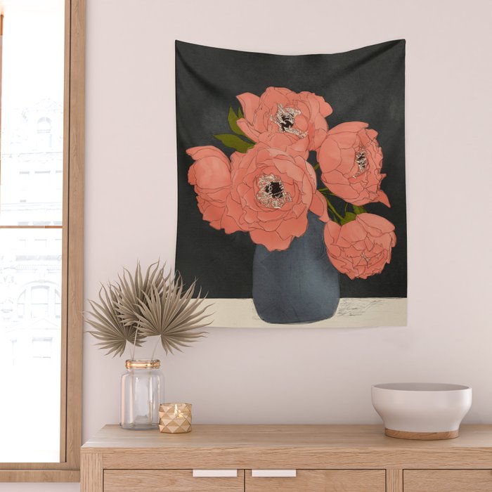 Bouquet Gift Red Wall Tapestry Gallery Image 2