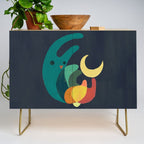 Rabbit and crescent moon Credenza Gallery Image 1