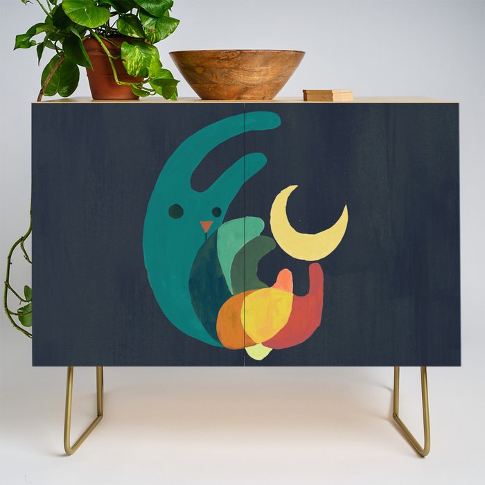 Rabbit and crescent moon Credenza Gallery Image 1