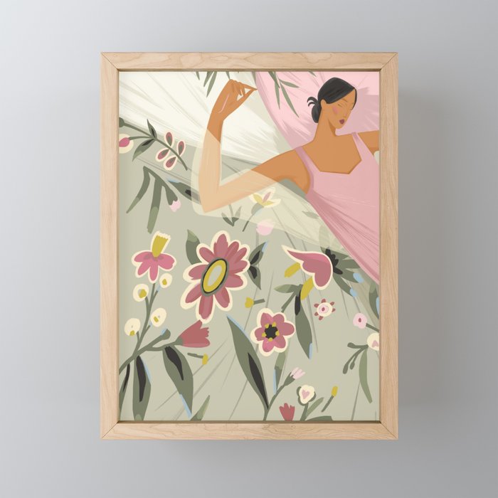 the girl is sleeping  Mini Art Print Gallery Image 1