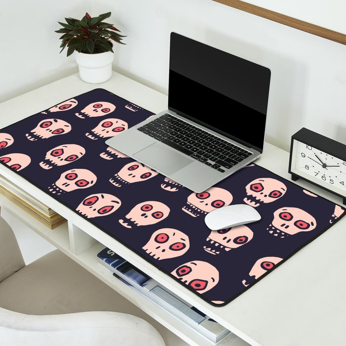 Skulls funny spooky pattern, halloween Desk Mat Gallery Image 2
