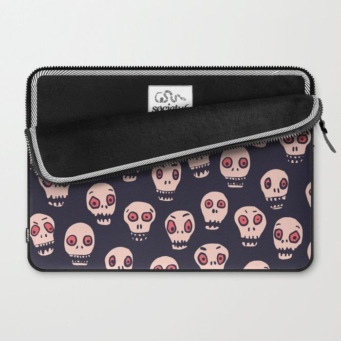 Skulls funny spooky pattern, halloween Laptop Sleeve Gallery Image 2