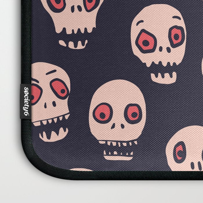 Skulls funny spooky pattern, halloween Laptop Sleeve Gallery Image 3