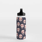 Skulls funny spooky pattern, halloween Water Bottle Gallery Image 3