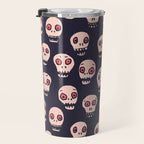 Skulls funny spooky pattern, halloween Travel Mug Gallery Image 3