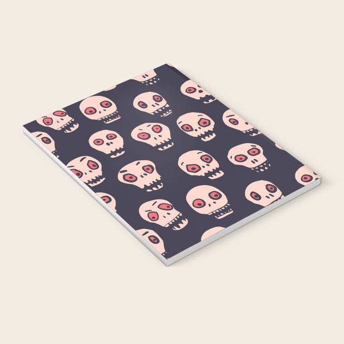 Skulls funny spooky pattern, halloween Notebook Gallery Image 3