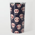 Skulls funny spooky pattern, halloween Travel Mug Gallery Image 1