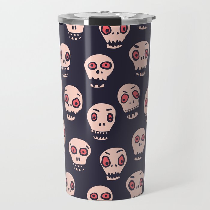 Skulls funny spooky pattern, halloween Travel Mug Gallery Image 1