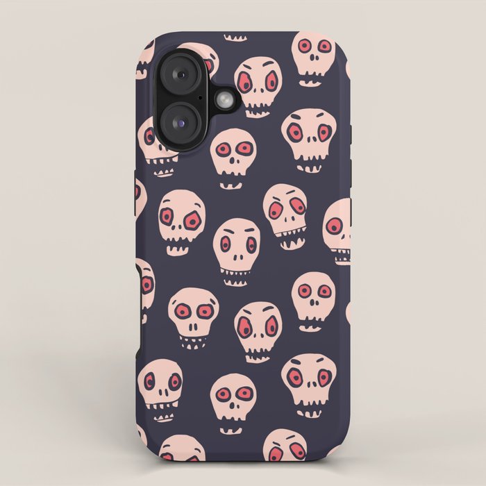 Skulls funny spooky pattern, halloween iPhone Case Gallery Image 1