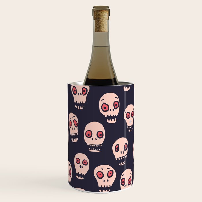 Skulls funny spooky pattern, halloween Wine Chiller Gallery Image 3