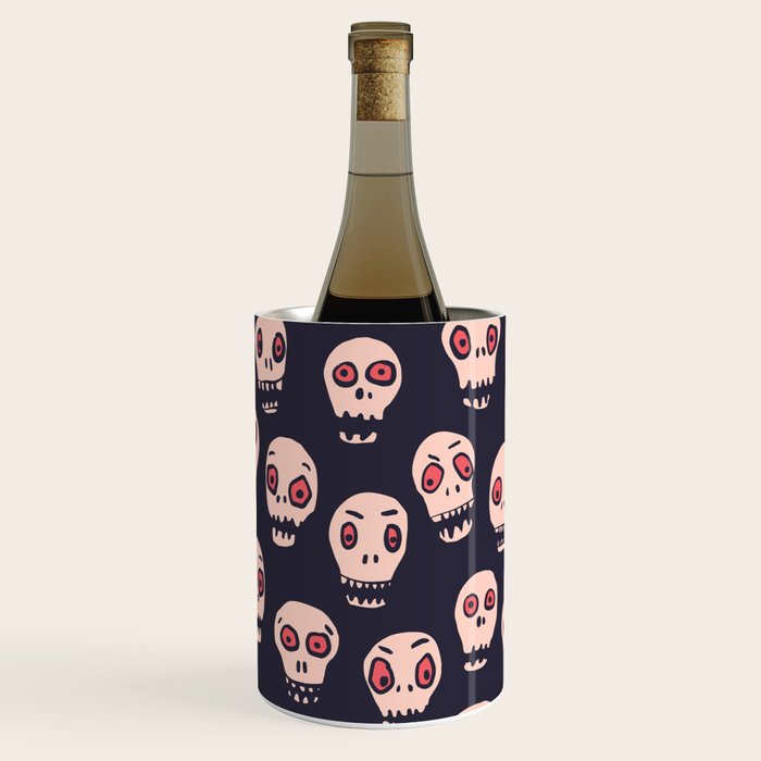 Skulls funny spooky pattern, halloween Wine Chiller Gallery Image 1