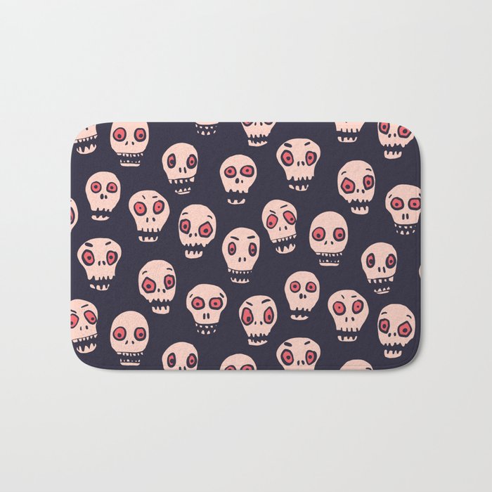 Skulls funny spooky pattern, halloween Bath Mat Gallery Image 1