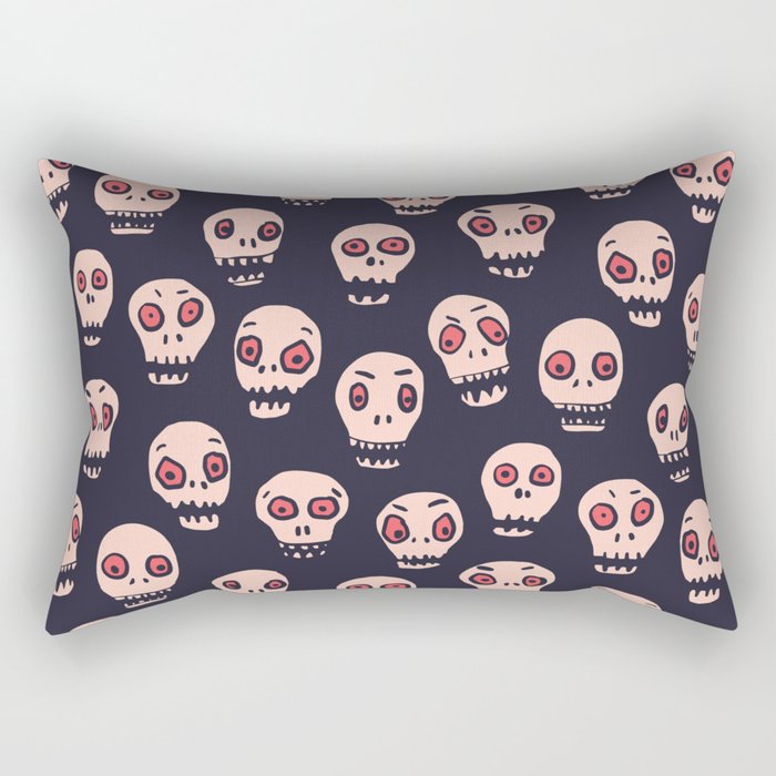 Skulls funny spooky pattern, halloween Rectangular Pillow Gallery Image 1