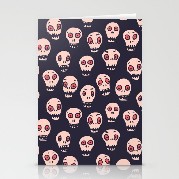 Skulls funny spooky pattern, halloween Stationery Card Gallery Image 2