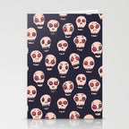Skulls funny spooky pattern, halloween Stationery Card Gallery Image 2