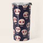 Skulls funny spooky pattern, halloween Travel Mug Gallery Image 2