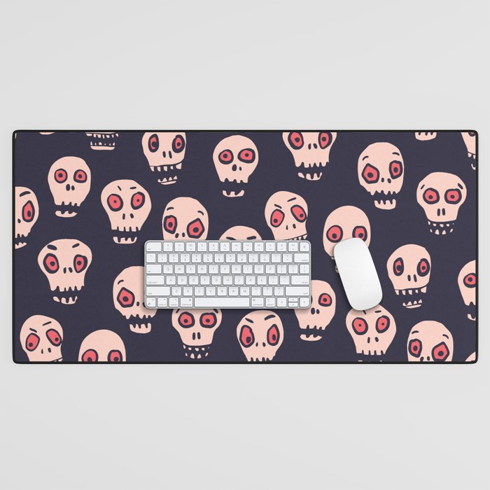 Skulls funny spooky pattern, halloween Desk Mat Gallery Image 1