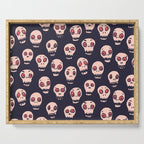 Skulls funny spooky pattern, halloween Serving Tray Gallery Image 1