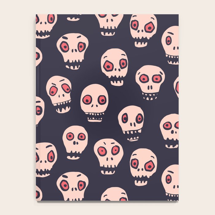 Skulls funny spooky pattern, halloween Notebook Gallery Image 4