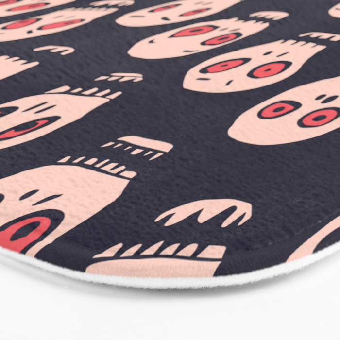 Skulls funny spooky pattern, halloween Bath Mat Gallery Image 3