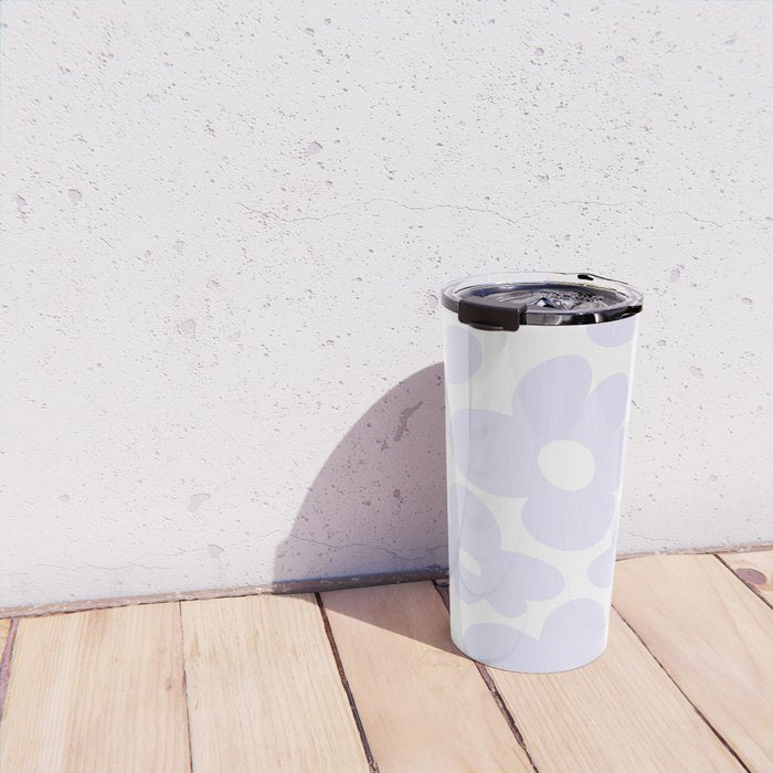 retro flowers / lilac Travel Mug Gallery Image 4
