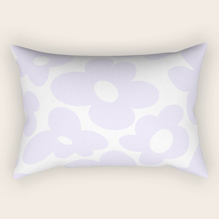 retro flowers / lilac Rectangular Pillow Gallery Image 2