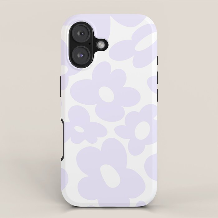 retro flowers / lilac iPhone Case Gallery Image 1